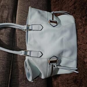 Baby Blue Leather Shoulder Bag